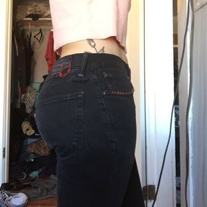 Boyfriend detailed black jeans
